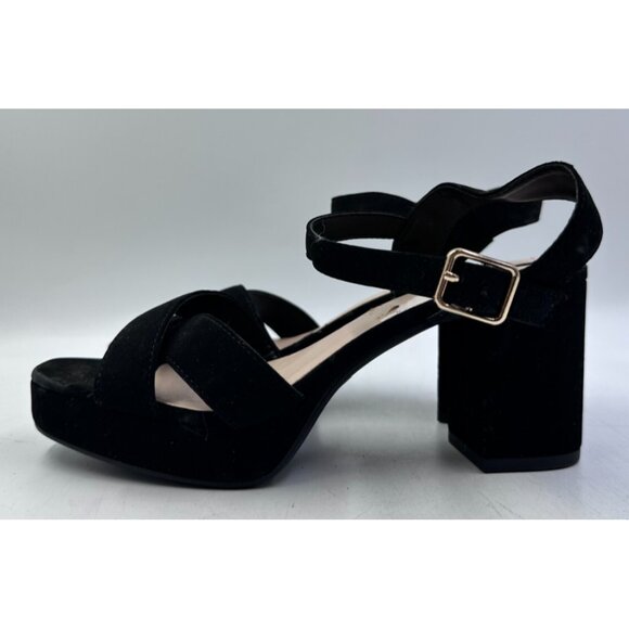 Delicious Womens Ladies Black Strappy Platform Pumps Shoes Heels Sz 7.5 - Picture 6 of 8